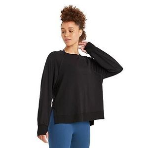 JoyLab Women's Soft Lightweight‎ Sweatshirt - (Black, Small)